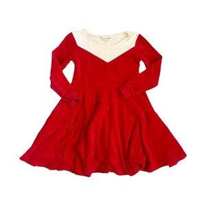 Atelier Barn Oslo Red Velour Skater Dress
